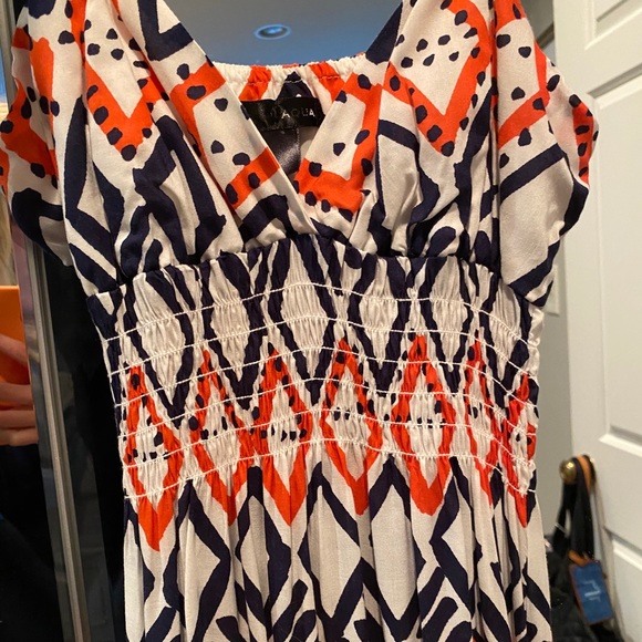 Aqua Geometric Maxi Dress NWOT - Picture 3 of 4